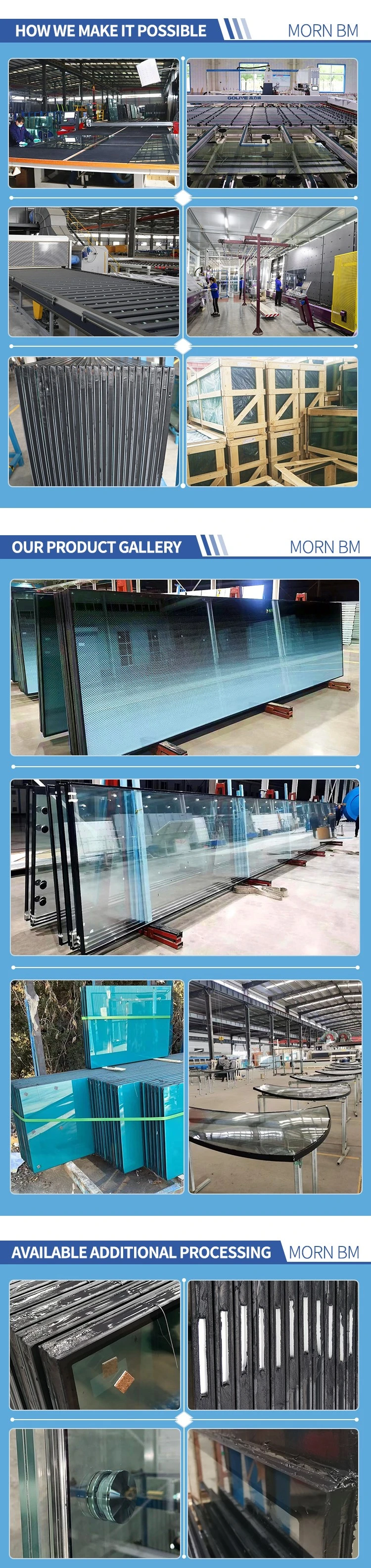 Triple Silver Insulating Glass Building Glass /Double Glass Units Digitally Printed High Performance Low-E Building Laminated Glass/Glass