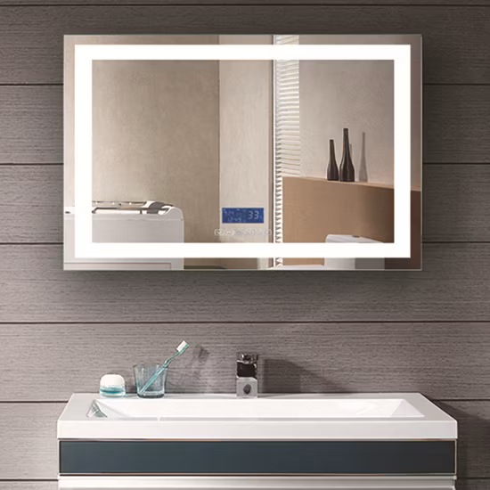 Factory Wall Home Decor Dekoration Salonmöbel Make-up Kosmetik Smart Vanity Badezimmer Beleuchteter beleuchteter LED-Spiegel mit Hintergrundbeleuchtung und Lichtern Defogger Bluetooth